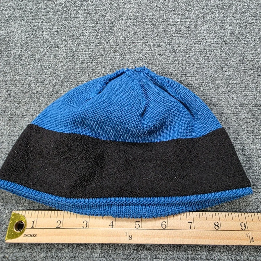 The North Face Youth‎ Junior Beanie Hat Blue Black Knit One Size